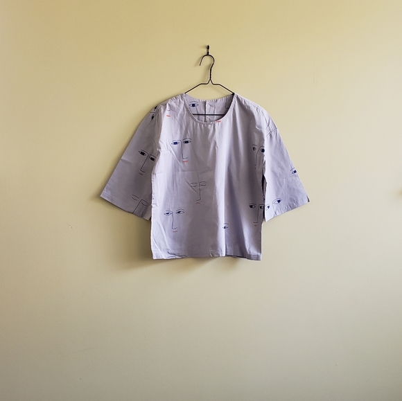 ETHICAL NWT Kowtow Artifact Top Faces Light Grey - Picture 2 of 3